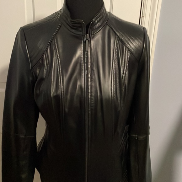 New! Never worn. GILI black leather jacket - Picture 3 of 6
